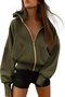 Hoodie Loose Plain Vintage Jacket