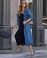 Casual Plain Shawl Collar Trench Coat