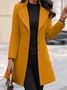 Casual Plain Shawl Collar Coat
