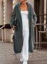 Loose Plain Hoodie Casual Trench Coat