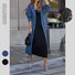 Casual Plain Shawl Collar Trench Coat