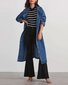 Casual Plain Shawl Collar Trench Coat