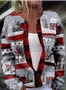 Crew Neck Christmas Casual Loose Cardigan