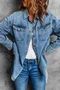 Shawl Collar Casual Plain Denim Shirt