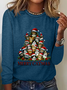 Merry Christmas Cats Art Print Casual Long Sleeve Shirt