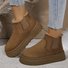 Winter Simple Plain Faux Fur Cotton-Padded Boots