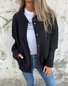 Loose Plain Crew Neck Casual Jacket