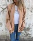 Loose Plain Crew Neck Casual Jacket