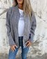 Loose Plain Crew Neck Casual Jacket