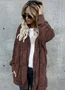 Plain Hoodie Casual Loose Leather & Faux Leather