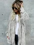 Plain Hoodie Casual Loose Leather & Faux Leather