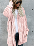 Plain Hoodie Casual Loose Leather & Faux Leather