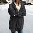Plain Hoodie Casual Loose Leather & Faux Leather