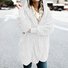 Plain Hoodie Casual Loose Leather & Faux Leather