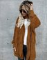 Plain Hoodie Casual Loose Leather & Faux Leather