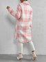 Fluff/Granular Fleece Fabric Plaid Casual Teddy Jacket