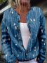 Crew Neck Floral Casual Loose Jacket