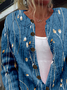 Crew Neck Floral Casual Loose Jacket