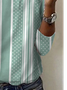 Striped Polka Dot Print Crew Neck Long-Sleeves T-shirt