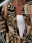 Casual Ethnic Crew Neck Jacket