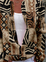 Casual Ethnic Crew Neck Jacket