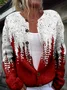 Crew Neck Knitted Christmas Boho Cardigan