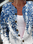 Loose Crew Neck Casual Floral Jacket