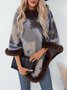 Fur Collar Elegant Crew Neck Cloak