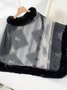 Fur Collar Elegant Crew Neck Cloak