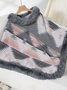 Fur Collar Elegant Crew Neck Cloak