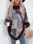 Fur Collar Elegant Crew Neck Cloak