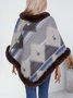 Fur Collar Elegant Crew Neck Cloak