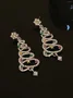 Christmas Tree Multicolor Rhinestone Dangle Earrings