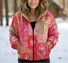 Regular Fit 3D Printing Vintage Hoodie Padded Jacket