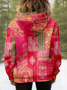 Regular Fit 3D Printing Vintage Hoodie Padded Jacket