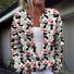 Crew Neck Loose Casual Geometric Jacket