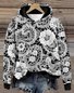 Loose 3D Printing Hoodie Casual Sweatshirt