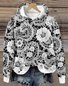 Loose 3D Printing Hoodie Casual Sweatshirt