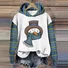Hoodie Loose Casual Animal Sweatshirt