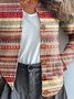 Others Striped Yarn/Wool Yarn Ethnic Cardigan