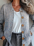 Ethnic Casual Crew Neck Knitted Cardigan