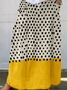Linen Blend Abstract Polka Dots Ethnic Loose Skirt