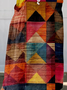 Loose Casual Linen Blend Multicolor Block Skirt