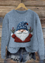 Christmas cartoon art round neck sweater