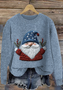 Christmas cartoon art round neck sweater