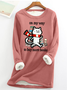 On My Way To Buy More Books Casual Fluff Fleece Fabric Sweatshirt