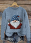 Christmas cartoon art round neck sweater