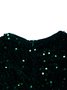 Women's Long Sleeve Spring/Fall Champagne Geometric Crew Neck Holiday Going Out Elegant Maxi A-Line Dress