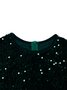 Women's Long Sleeve Spring/Fall Champagne Geometric Crew Neck Holiday Going Out Elegant Maxi A-Line Dress