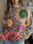 Mock Neck Casual 3D Printing Sweatshirt